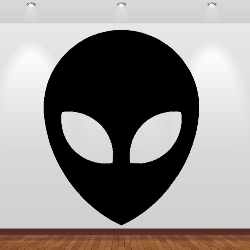 Preview: Wandaufkleber 46223 Alienkopf Silhouette